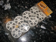 Vintage RC OFNA 1:10 Sedan Hex Mount Split Spoke Wheels White Plastic (8) 87613