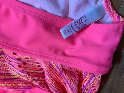 girls size 10 swimsuit bathing suit 2 piece NWT UV protection Orange Purple - Picture 7 of 8