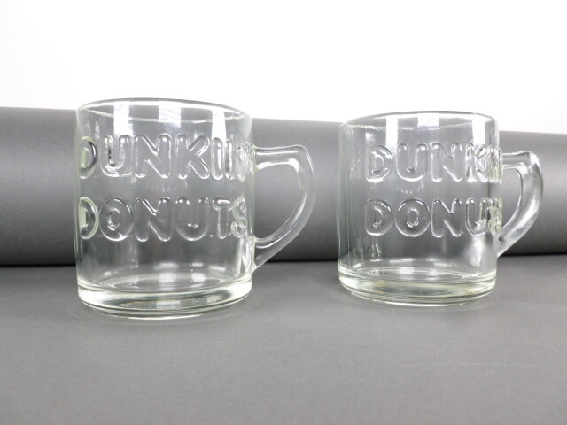 Vintage Dunkin' Donuts Clear Glass Pumpkin Jar Anchor Hocking for sale