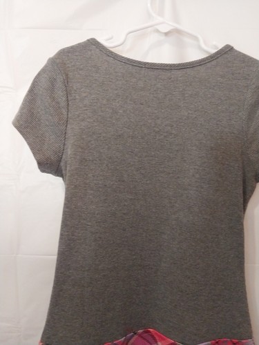 Lili Girls Size 10 Pink And Gray Plaid Short Sleeve Dress School Girl - Picture 8 of 11