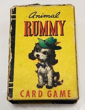 Vintage Whitman Animal Rummy Miniature Card Game A Peter Pan Card Game