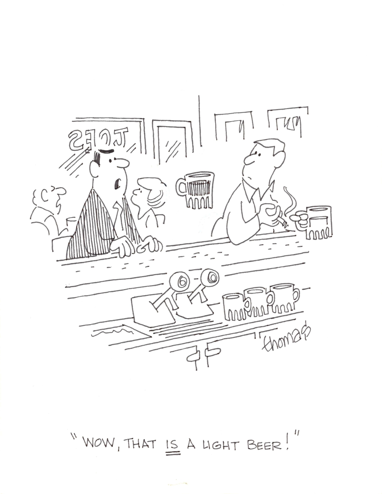 Fred Thomas Signed Original Gag Panel Original Comic Art Cartoon 24