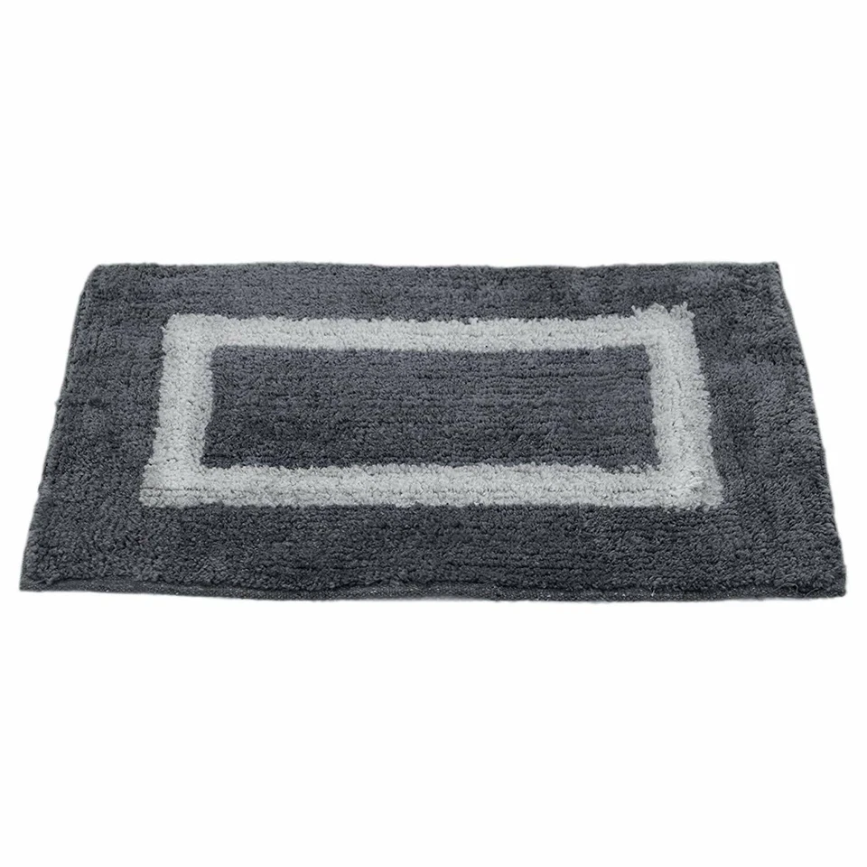 Alfombrilla Puerta Estilo Artesanal Eco Serie 2 Piezas Mezcla Algodón 16"x24" Gris y Marrón Foto 4 de 4