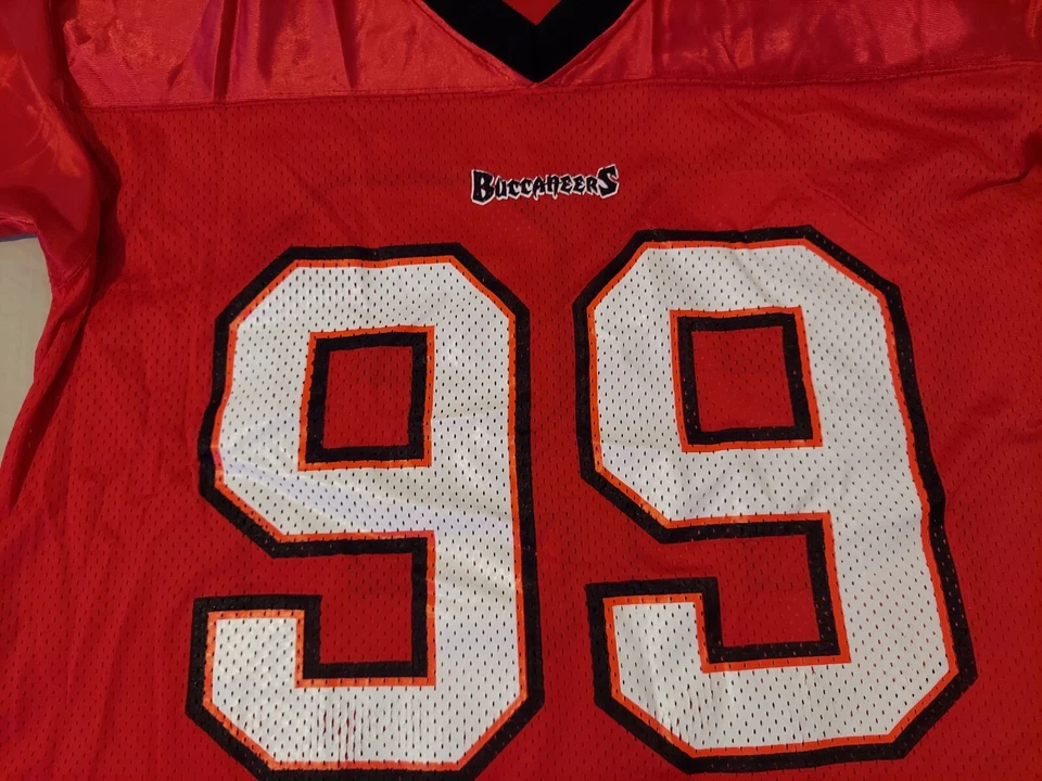 Camiseta masculina vintage Adidas Warren Sapp M vermelha média atlética - Imagem 3 de 4