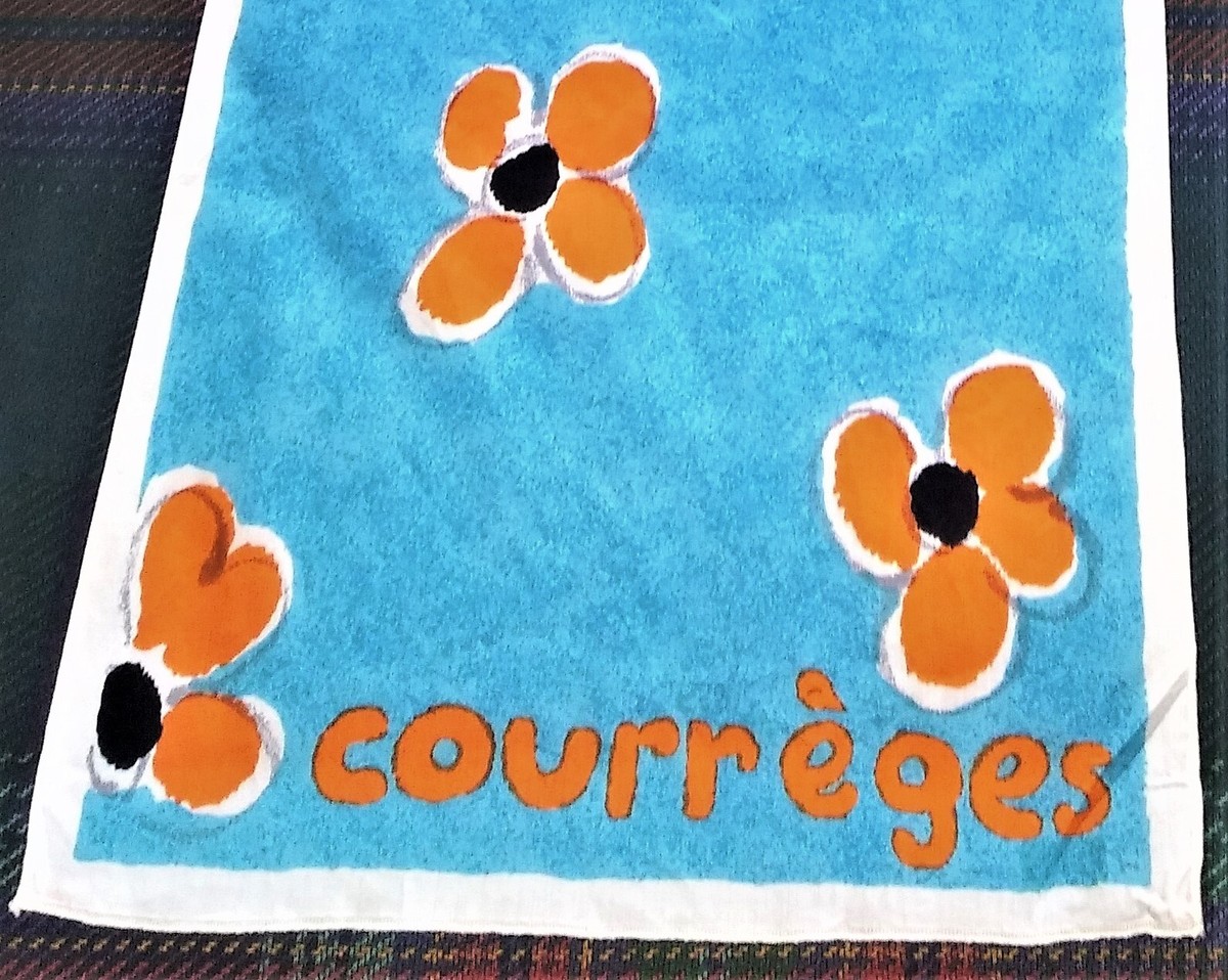 Courreges Paris 'Flowers' Vintage 70s Monogram Logo Cotton Mod