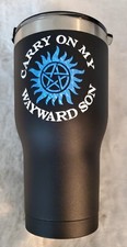 Vasos de acero inoxidable Supernatural Theme Pentagram de 30 oz Carry On My Wayward Son