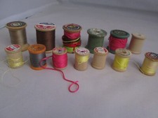 13 Vintage Wood Spools Thread Corticelli Coats  Clarks J  P Coats Lily