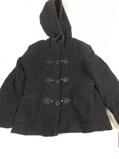 Vintage Giacca Women's Merino Wool Coat - Charcoal - M