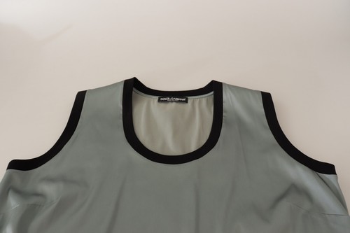 DOLCE & GABBANA Top Silver Round Neck Sleeveless Casual Tank IT48/US14/XXL $350 - Picture 5 of 7