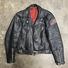 Vtg 50s Sears Hercules Horsehide Leather Moto Jacket Size S Punk Harley Davidson