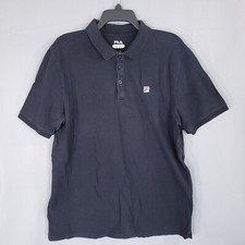 Fila Men's Polo Shirt Short Sleeve Regular Fit Black Size L