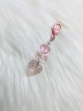 Pink Heart Bag Charm Keychain Key Car Charm Zipper Pull Y2K New Gift