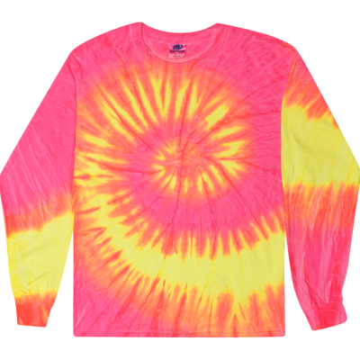 Navy Blue Long Sleeve Tie-Dye T-Shirt - 100% Cotton, Men's Sizes S To XXXL