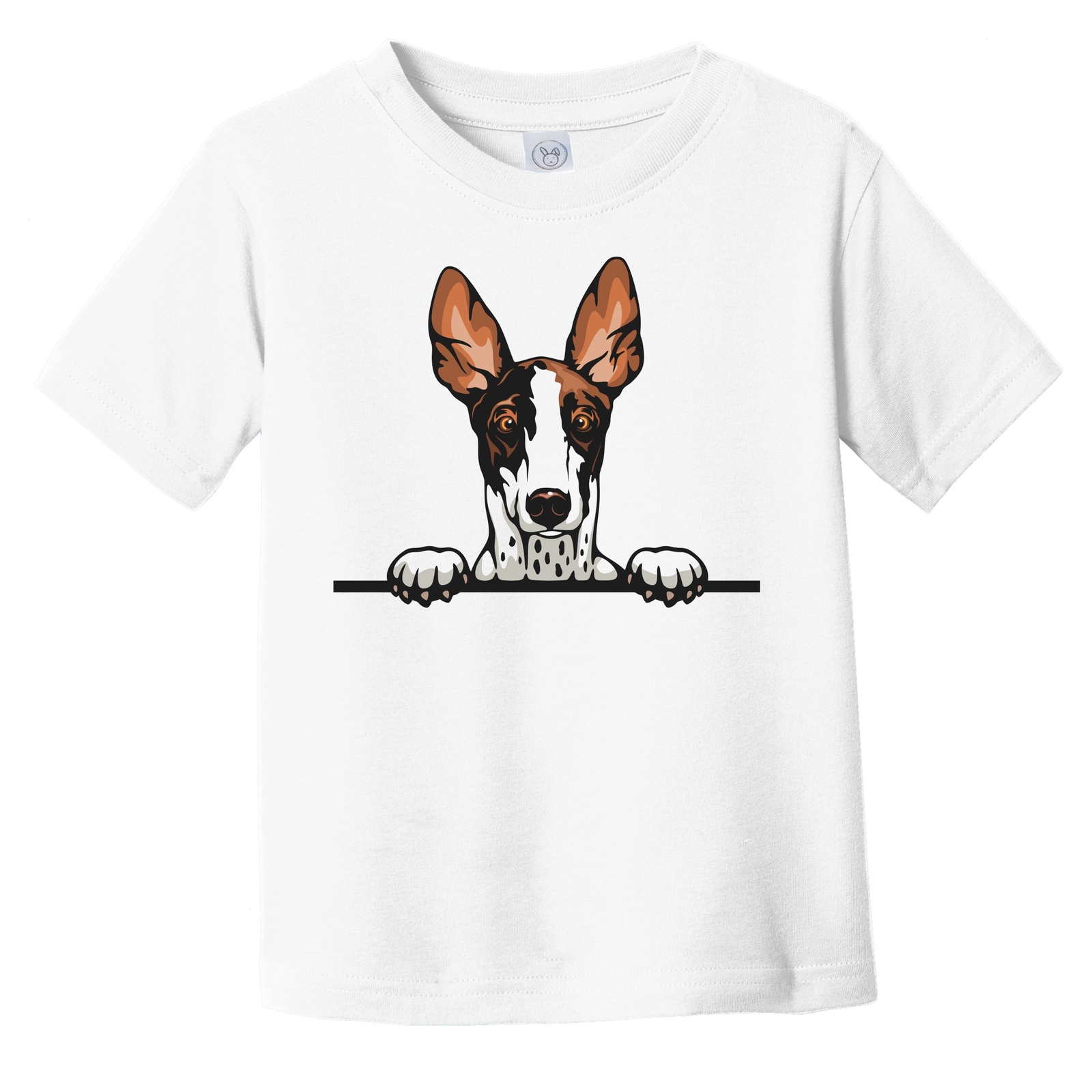 Linda Camiseta Bebé Niño Pequeño Raza Sabueso Ibiza Raza Perro Apareciendo