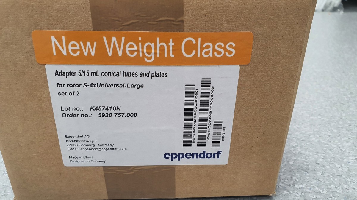 Adaptateur Eppendorf Pour Tubes Coniques 5/15 Ml - Lot De 2, Pour Rotor S-4x, Neuf