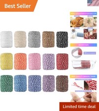 Colorful Bakers Twine Set - 15 Rolls of Durable 2mm Cotton String, 164 Feet Each