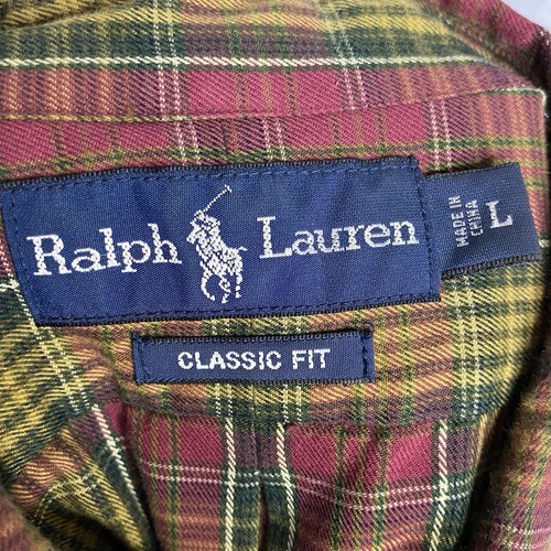 Ralph Lauren Men’s Classic Fit Plaid Long Sleeve Button Up Large Shirt - Picture 4 of 5