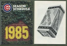 1985 Chicago Cubs Baseball Pocket Schedule (Glenmark Beef ad) (c)