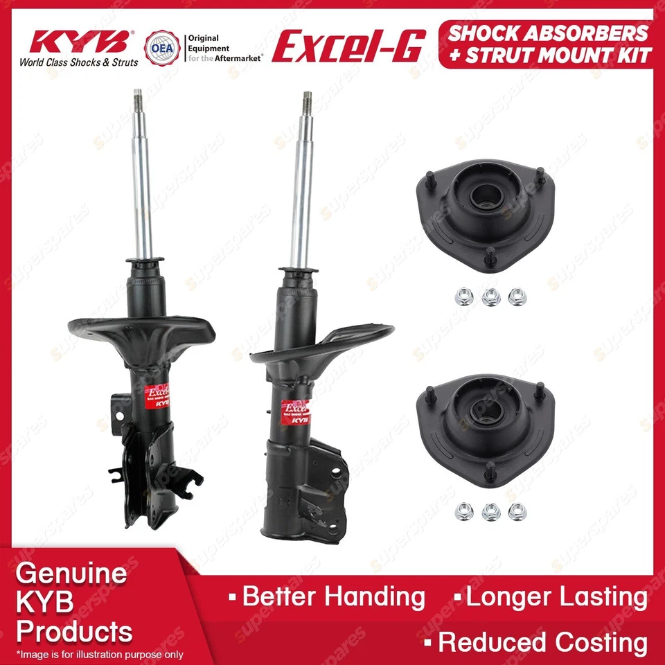 Pair Front KYB Shock Absorbers Strut Top Mount Kit for Volvo V40 FWD Wagon 99-01 - image 2 of 3