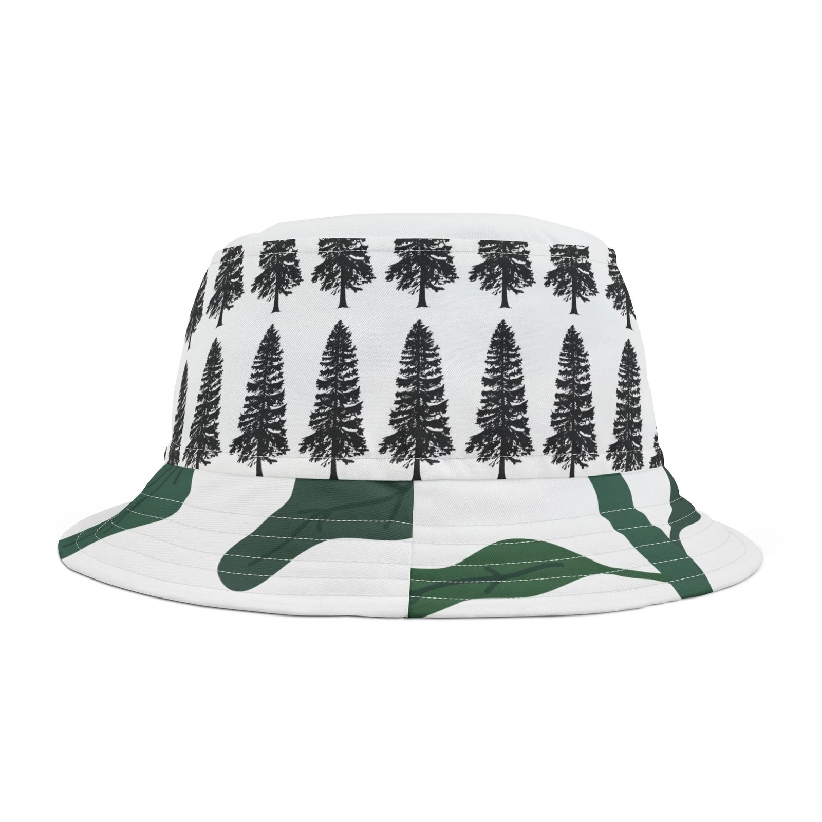 Tree Print Bucket Hat Summer Accessory Outdoor Wear Trendy Fashion, Festive cap