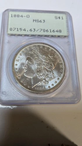 1884-O  PCGS MS 63 Morgan Silver Dollars OGH Uncirculated Rattler Holder