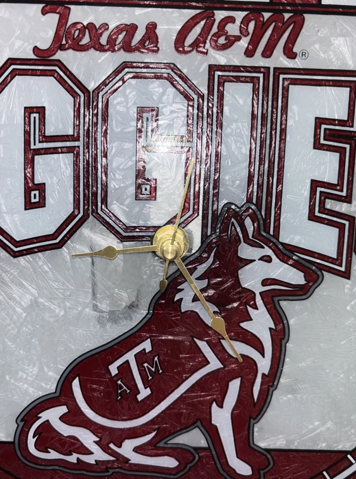 Texas A&M Aggies Wall Clock – NCAA Team Spirit Home Decor – Maroon & White Logo - Image 4 of 4