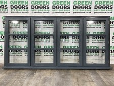 WIDE EXTERNAL CASEMENT WINDOW DOUBLE GLAZED WOOD EXTERIOR USED GREY timber