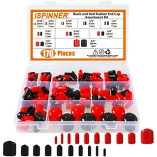 ISPINNER 170pcs Rubber End Caps Assortment Kit Flexible Bolt Screw Thread Pro...
