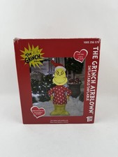 Gemmy 4 FT Dr Seuss Grinch Christmas Sweater Airblown Inflatable Decor Read