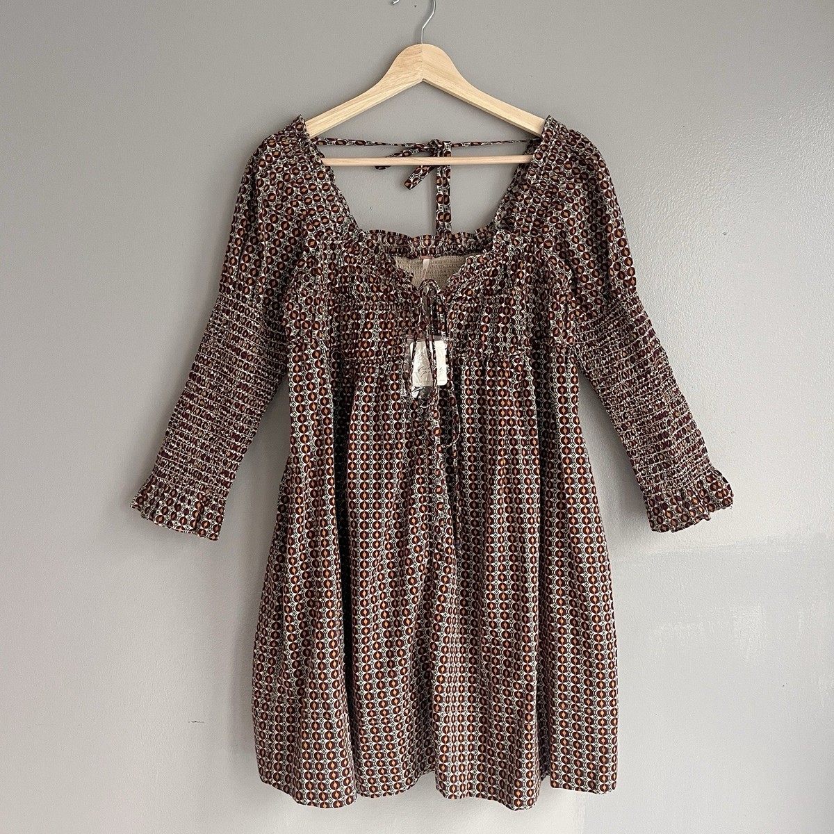 free people brown gingham dress Diane Brown Gingham Dress | Dresses main image 0