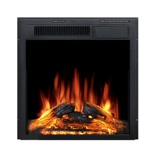Electric 22'' Fireplace Wooden Surround Firebox Free Standing, Adjustable Led