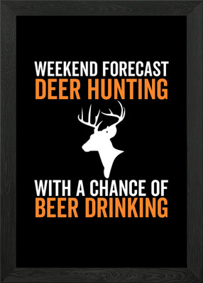 Weekend Forecast Deer Gerahmtes Wandbild Poster Leinwanddruck Bild