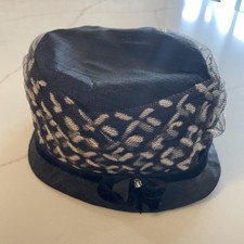 Vintage Women s Hat Black with Lace Detailing Made In USA