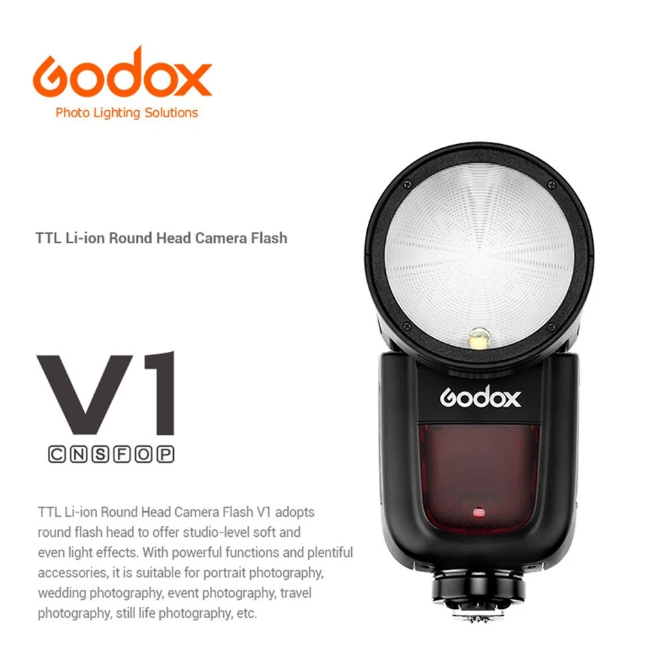 Godox V1N TTL HSS 1/8000s Speedlite Flash+S2-typ Bowens Blitzhalter für Nikon - Bild 4 von 4