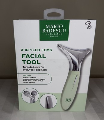 Mario Badescu 3-in-1 LED EMS Facial Tool New NIB Free Ship Eye, Face Neck Care