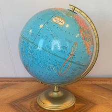 Vintage Cram Company’s Imperial World Globe Tabletop 12” Globe