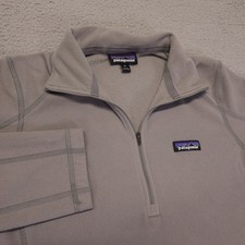 Patagonia Jacket Womens Size Medium Fleece Micro D 1/4 Zip Pullover Gray Winter