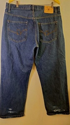 Vtg Y2K ROCA WEAR Baggy Jeans Men's 40x32 Blue Denim Skater Grunge Hip Hop 90's