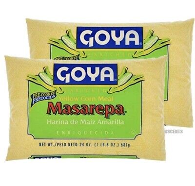 Paquete de 2 comidas de maíz amarillo enriquecidas Goya Masarepa Harina de Maíz Amarilla 24 onzas