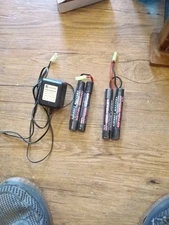 2 Powerextra 9.6V 1600mAh Airsoft Battery With Charger 