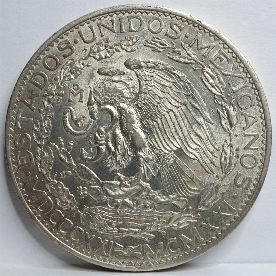 MEXICO Republic 2 Dos Pesos 1921 Mo XF+ Silver Angel Independence Victory #R51 - Image 4 of 4