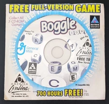 New BOGGLE General Mills PC Game America Online, AOL Collectible Disc/CD