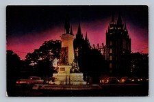 Vintage Brigham Young Monument Postcard Salt Lake City Utah