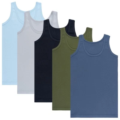 5 Jungen Unterhemden 100% Baumwolle Tank Top Kinder Unterwäsche Knaben Boy - Bild 1 von 4