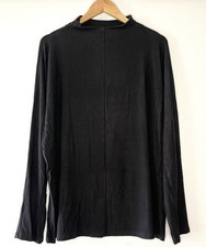 Universal Standard Black Ribbed Mockneck Top Women  s Size L 22-24