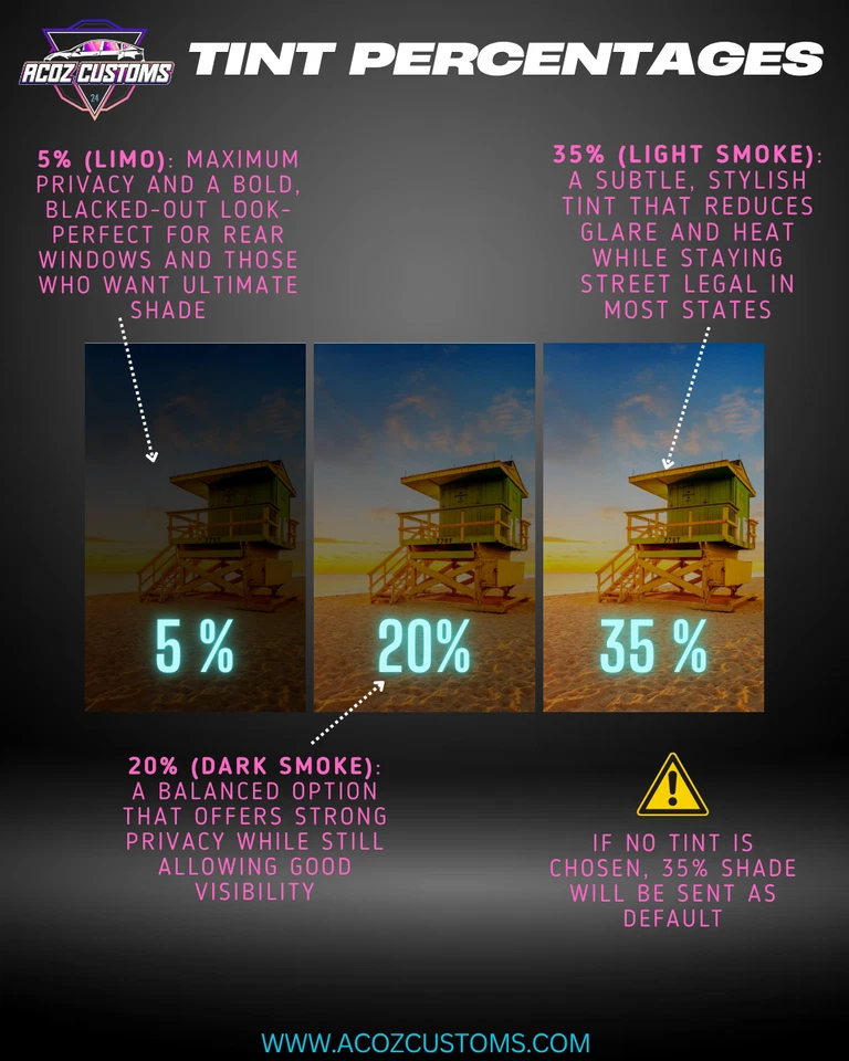 Película de tinte de ventana precortada para modelos Nissan todos los lados + parte posterior 5%, 20%, 35% Foto 4 de 4