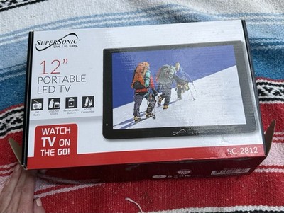 SuperSonic SC-2812 12'' Portable LCD TV AC/DC Compatible New Open Box