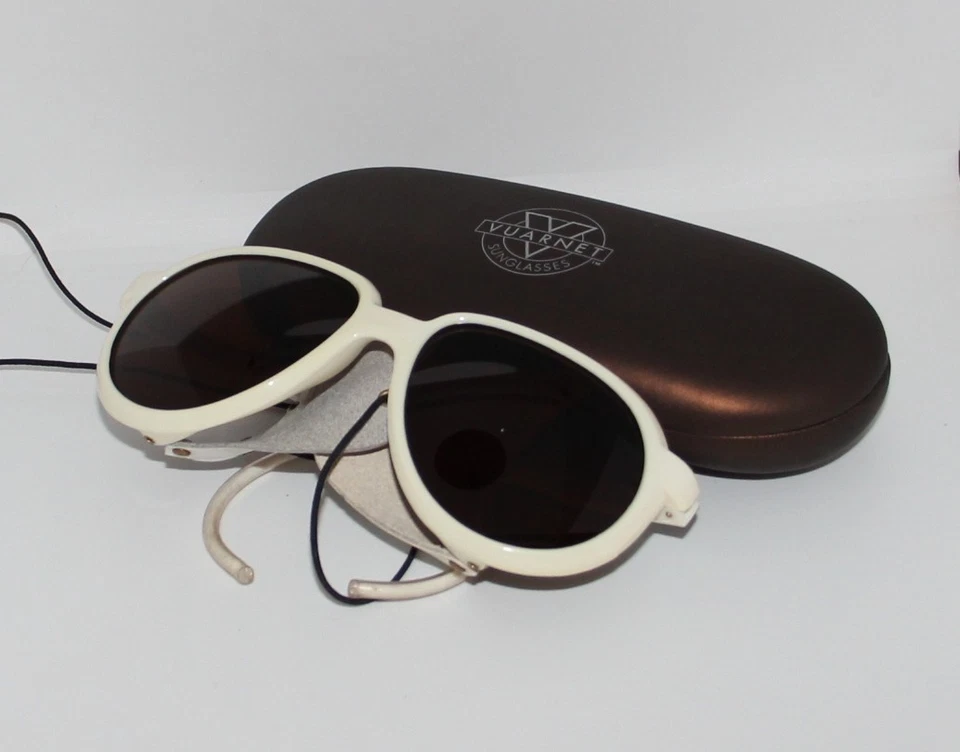 500$ Vuarnet 027 Glacier Sunglasses White Cable Hook PX5000 Mineral Brown Lens - Image 3 of 4