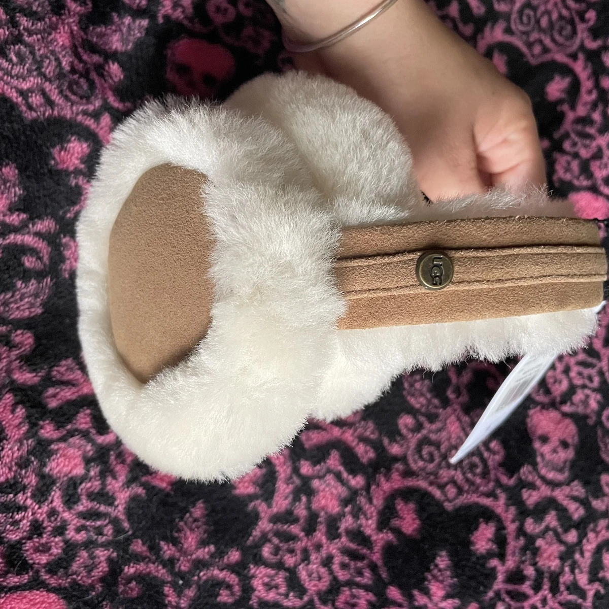 UGG Women\'s Taupe Knit Visor Hat with Faux Fur Crown UGG Women Hats for sale | eBay main image 4