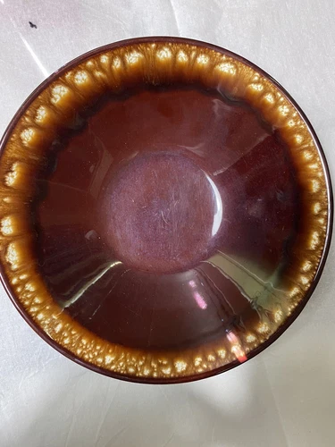 Vintage McCoy Pottery Brown Drip Glaze 9 " Serving Bowl Stamped USA